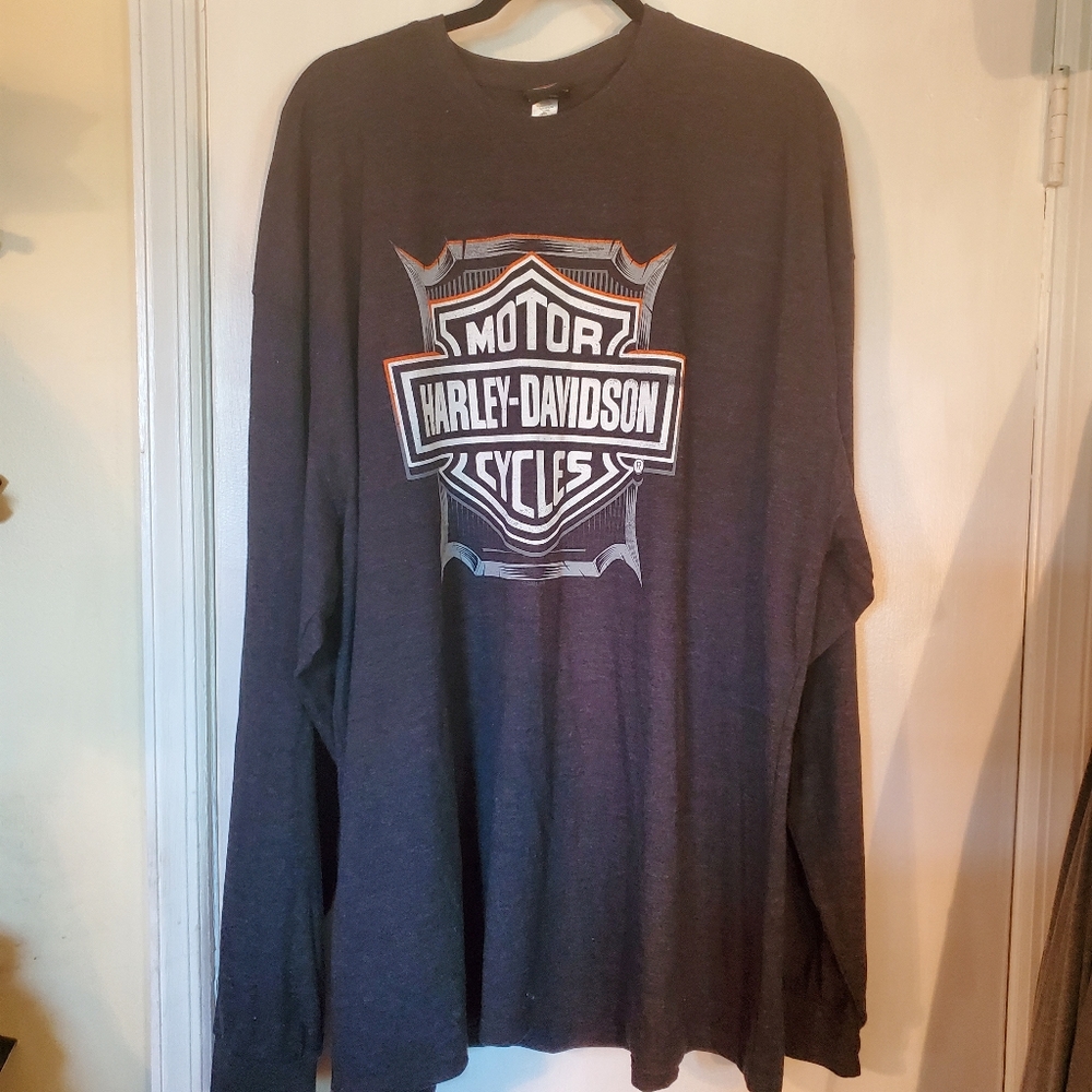 Harley-Davidson 3x dark gray logo long sleeve shirt